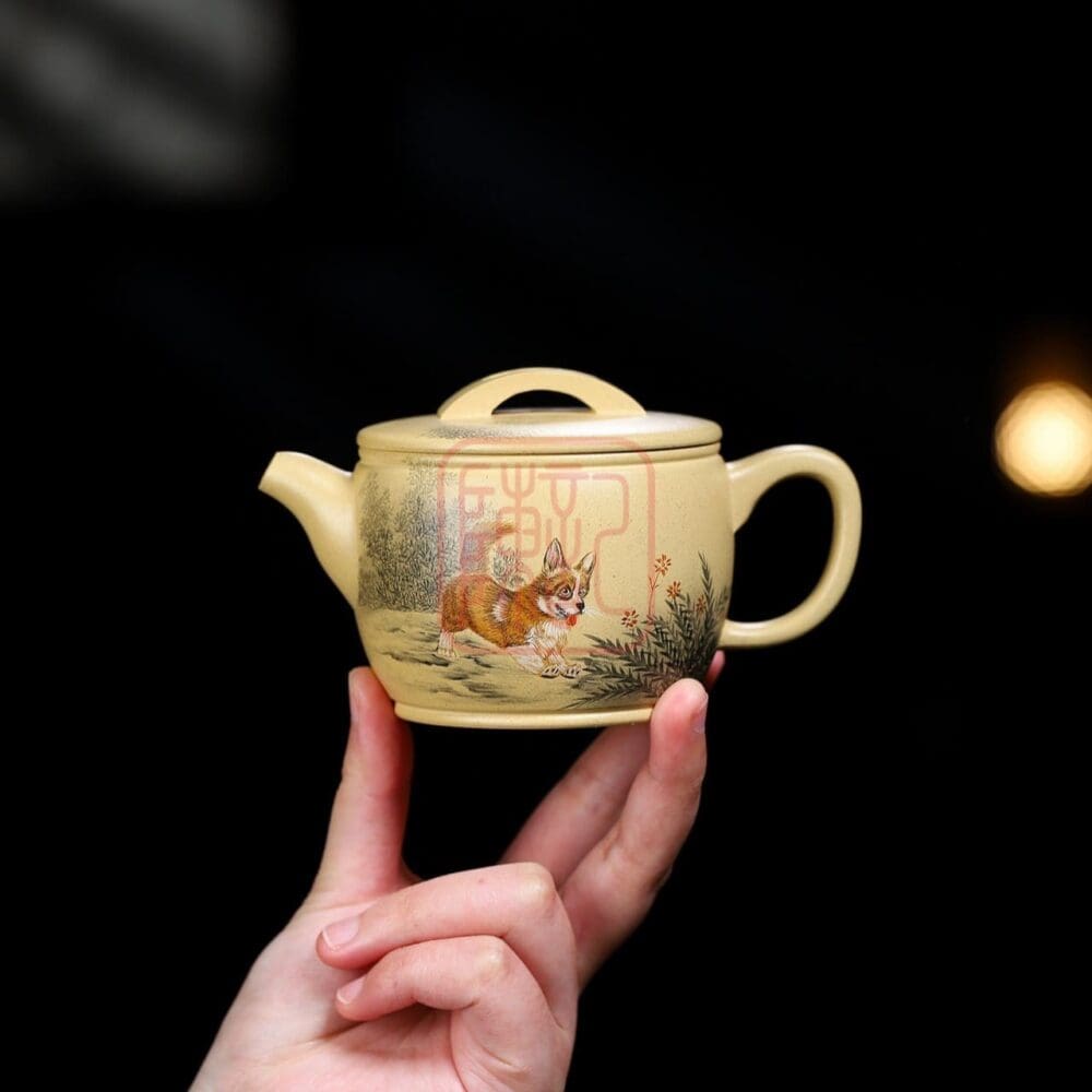 Ấm Tử Sa Hán Ngõa Trang Trí Pháp Lang 230ml - Đất Bổn Sơn Lục Nguyên Khoáng - Nghệ Nhân Dương Quân Bảo | Trần Ký - Trà Chính Phẩm & Tử Sa Chuẩn Nghi Hưng Am Tu Sa Han Ngoa 230ml Dat Ban Luc Nguyen Khoang Nghe Nhan Duong Quan Bao 3