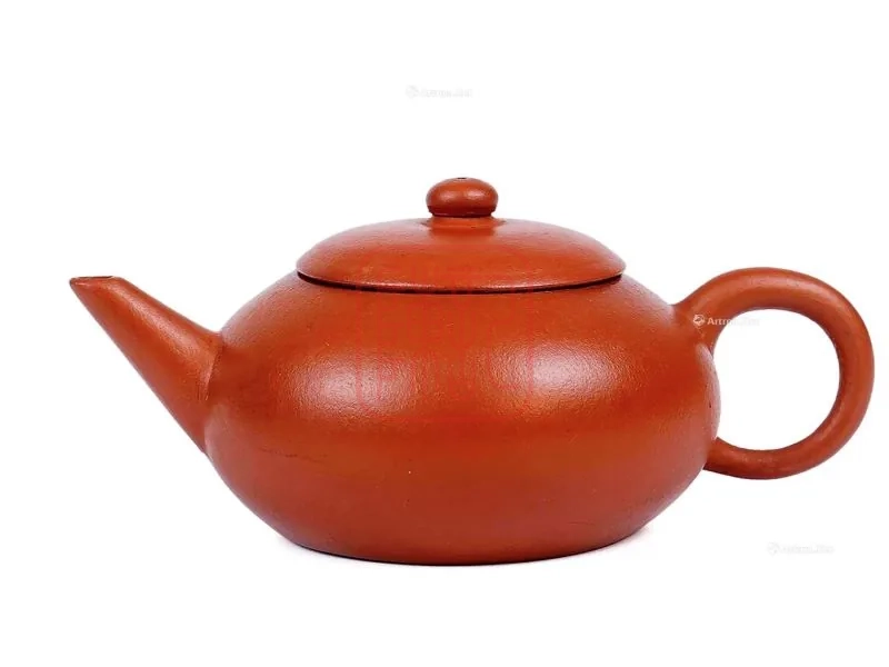 Huệ Mạnh Thần | Trần Ký - Trà Chính Phẩm & Tử Sa Chuẩn Nghi Hưng Ấm Biển Châu Chu sa khoản Huệ Mạnh Thần ký, Thanh vãn kỳ, thân dẹt tròn, nắp cong, núm nhỏ như hạt châu