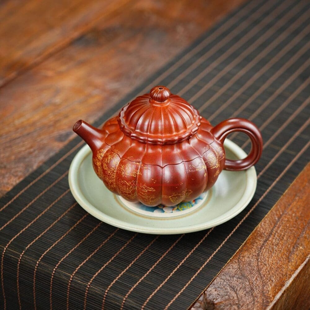 Ấm Tử Sa Cân Vấn Dung Thiên 300ml - Đất Giải Hoàng Đoàn Hỏa Vân Thiêu - Nghệ Nhân Châu Tân Nguyên