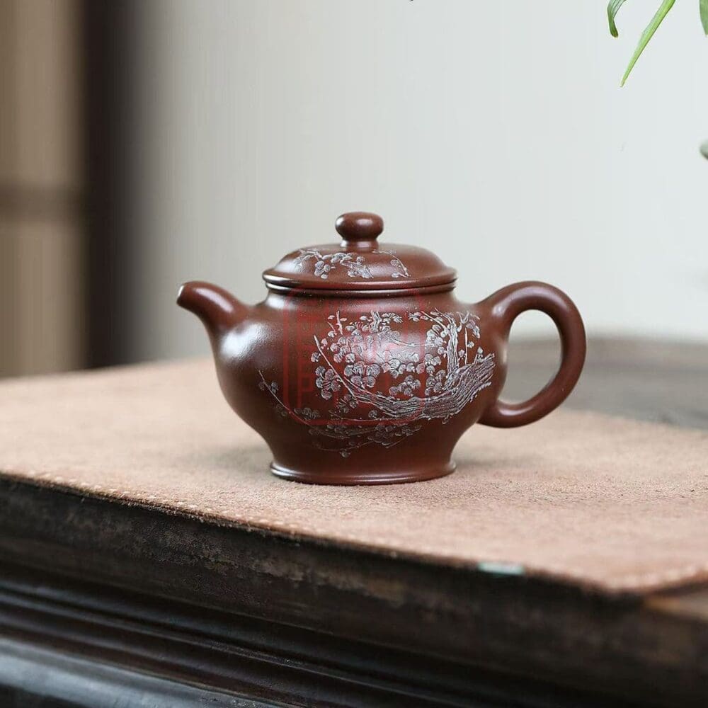 Ấm Tử Sa Xuyết Chỉ 300ml - Đất Dương Chi Ngọc Sa - Thập Trúc Trai Văn Sáng