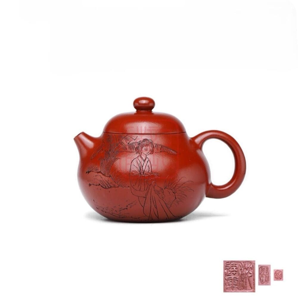 Ấm Tử Sa Văn Đán 220ml - Đất Đại Hồng Bào - Nghệ Nhân Thẩm Kiến Quân