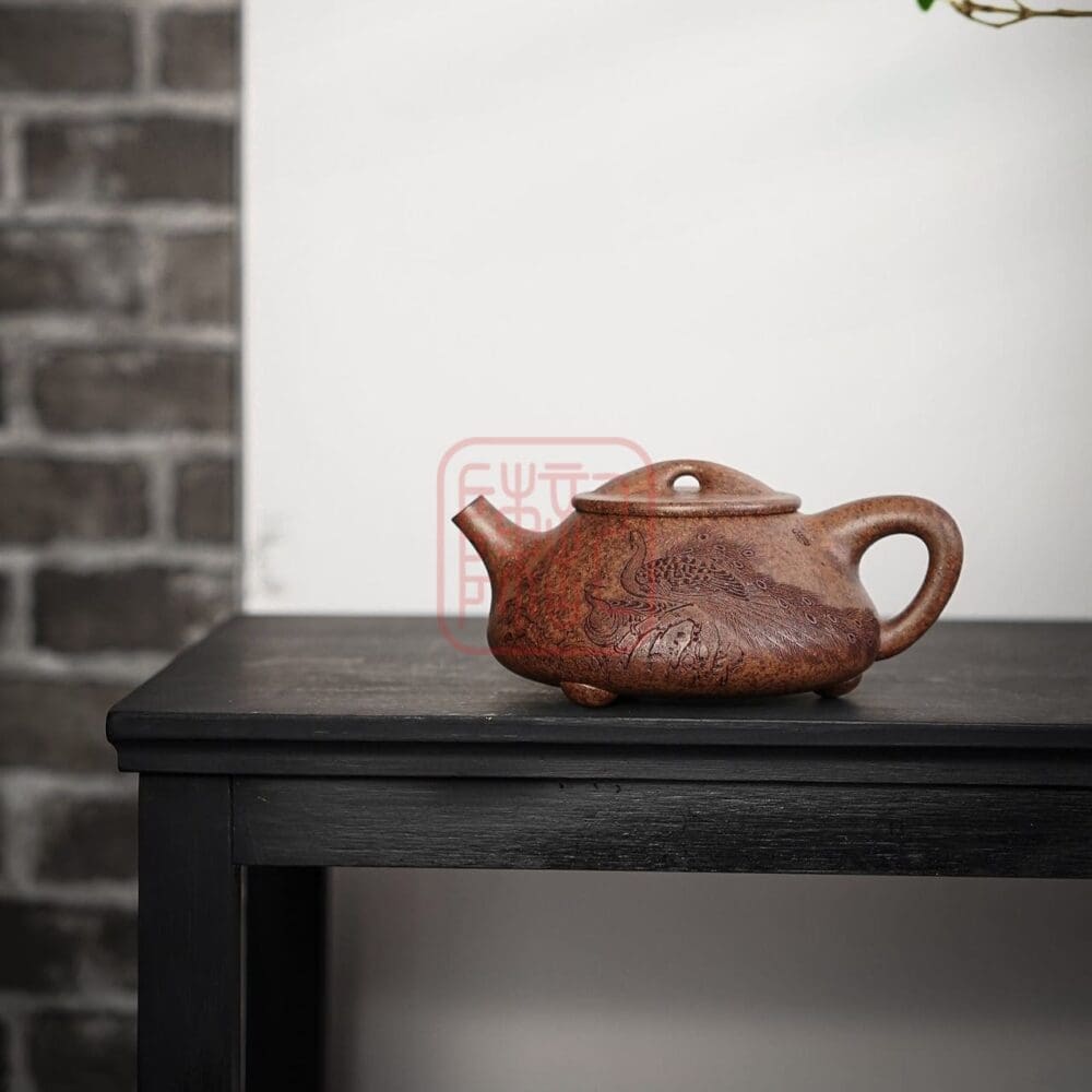 Ấm Tử Sa Cảnh Chu Thạch Biều 400ml - Đất Đoàn Nê Nhị Cao Ôn Sài Thiêu