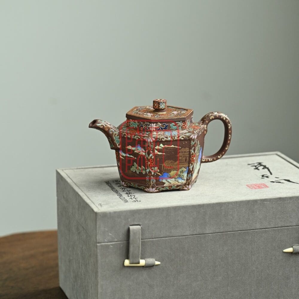 Ấm Tử Sa Khai Song Lục Cảnh 300ml - Đất Đế Tào Thanh - Nghệ Nhân Ngô Đào