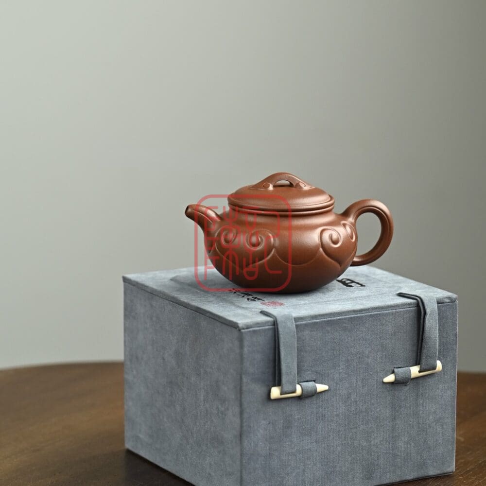 Ấm Tử Sa Như Ý Phỏng Cổ 180ml - Đất Hồng Bì Long