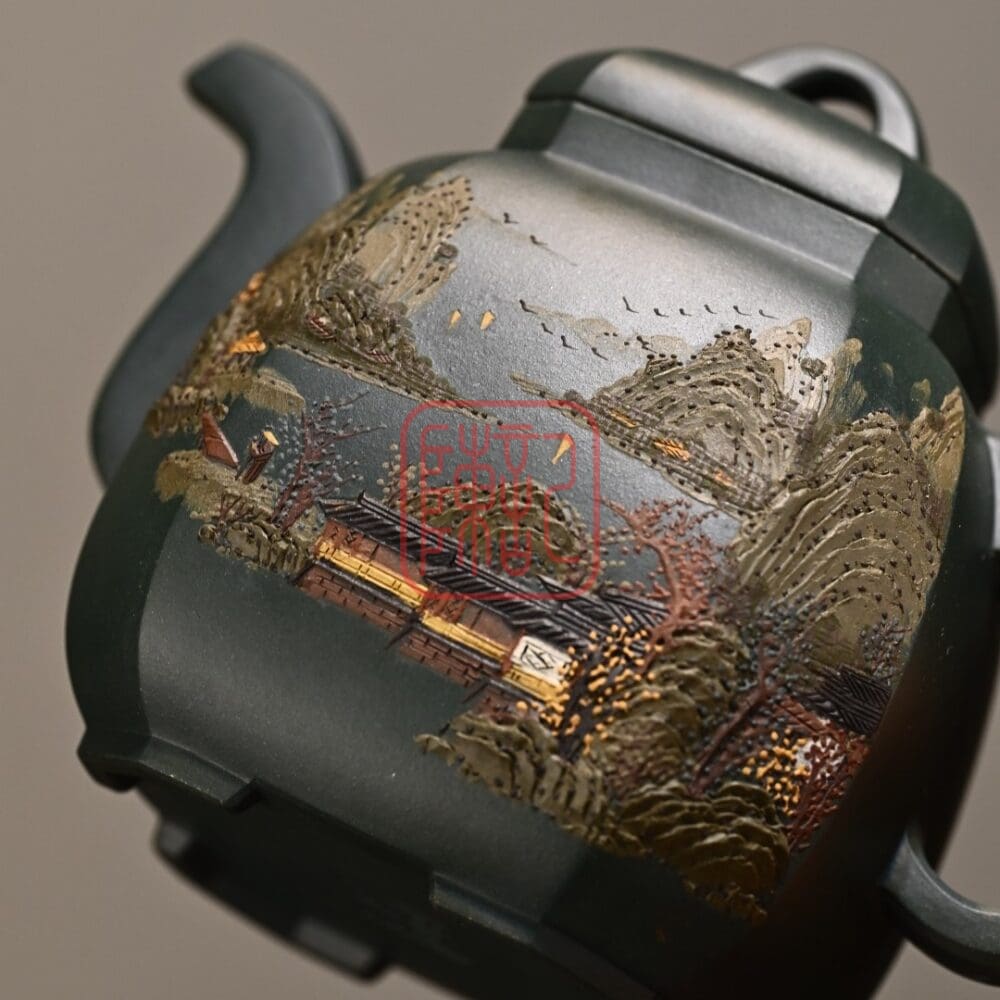 Chế độ xem thay thế của Ấm Tử Sa Phúc Lâm Bát Phương 360ml - Đất Thanh Sumatra - Nghệ Nhân Thi Xương
